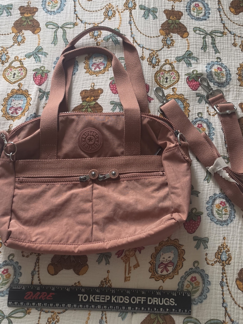 Kipling Dusty Rose Nylon Crossbody Bag